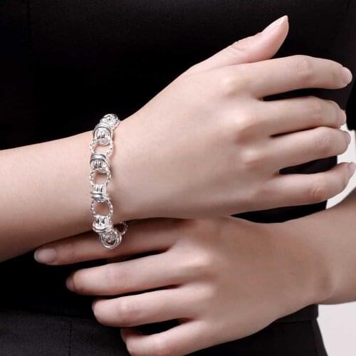 Wholesale hot sale Silver color exquisite chain for women or Men lady cute noble nice bracelet fashion charm jewelry wedding