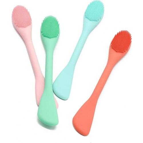 Wholesale Face Masque Brush Reusable Bendable Silicone Facial Mud Masque Applicator Facial Cleansing Brushes