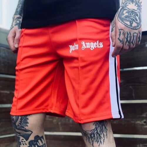 Palm Angels summer black white striped mens womens shorts retro loose casual sports 005213456415