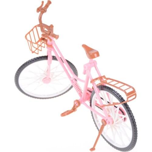1Pc Plastic Detachable Dolls Bicycle With Basket Fantastic Pink Bike 26*8*17cm