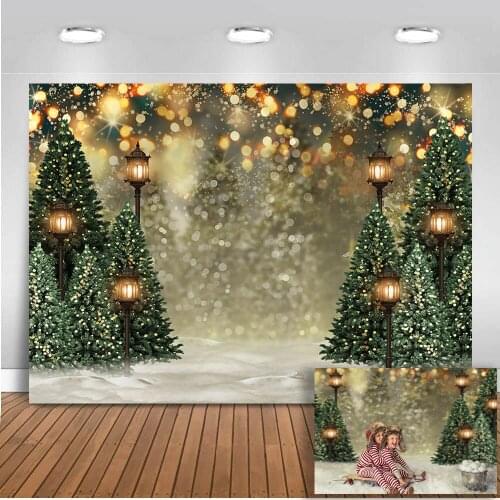 Christmas tree bokeh glitter backdrop for photography snow winter vintage light photo background studio newborn potrait backdrop
