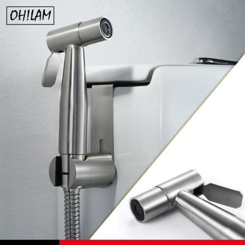 Toilet Handheld Bidet Ass Shower Shattaf Spray Head 304Stainless Steel WC Douche kit Hooked Holder 1.5m Hose Muslim Shower Spray