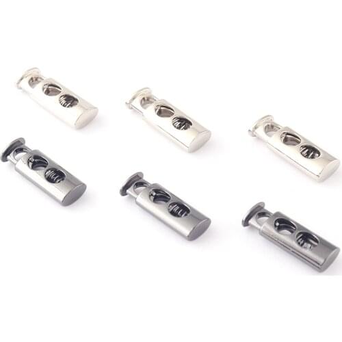 Silver Metal Slide Adjuster Cord Lock Elastic Mask,Cord Stop Toggles Flat Band Stopper Shape Fastener Sewing Clothing Shoes DIY