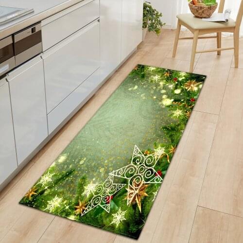 Modern Kitchen Mat Merry Christmas Home Entrance Doormat Nordic Bedroom Living Room Decoration Big Carpet Bathroom Anti-Slip Rug