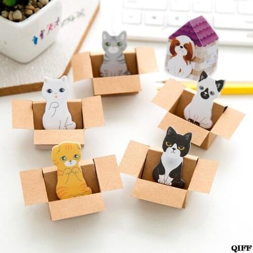 Drop Ship&Wholesale Cute Kitty House Cat Dog Bookmark Sticker Sticky Notes Paper Pad Bookmarks APR29
