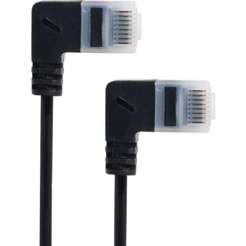 Ultra Slim Cat6 Ethernet Cable RJ45 Right Angled UTP Network Cable Patch Cord 90 Degree Cat6a Lan Cable 25cm for Laptop Router