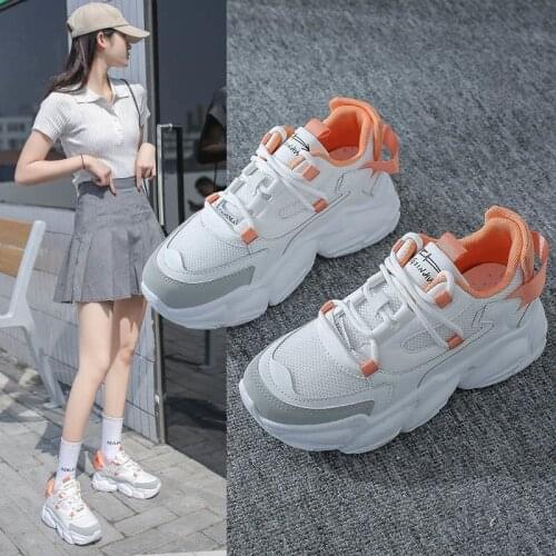 2021 Womens Sports Shoes Fashion Womens Sneakers Summer The New Breathable Mesh All-match Comfortable Casual Platform Shoes