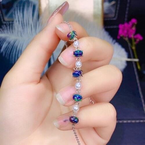 New Natural Opal Bracelet 925 Silver Ladies Bracelet Graceful Luxury Fashion Elegant Design Temperament Bracelet