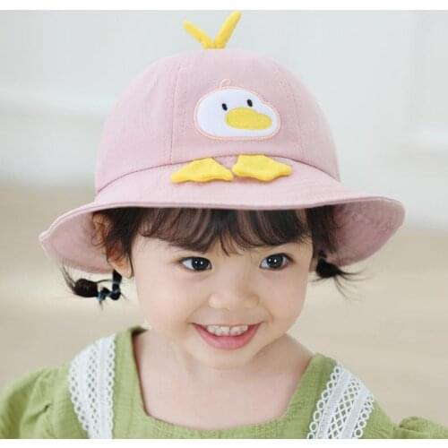 1 Pcs Baby Caps Cartoon Duck Children Fisherman Hat Summer New Big Eaves Cute Baby Sun Hat UV Protection Hat Models Baby Hat