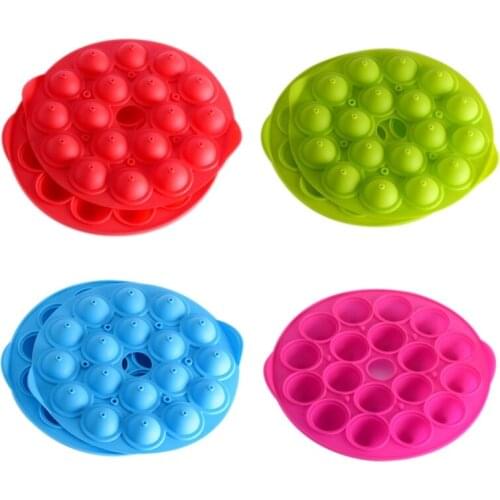 1 Piece 18 Cavities Candy Ball Molds Silicone Material Lollipop Moulds Blue Green Red Rose Red 4 Colors to Choose Moulds
