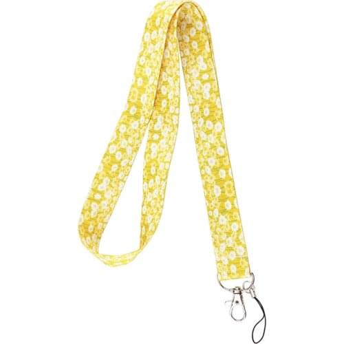 10pcs Light Yellow Daisy Flowers Classical Style Lanyard For keys The 90s Phone Working Badge Holder Neck Straps With Phone Hang