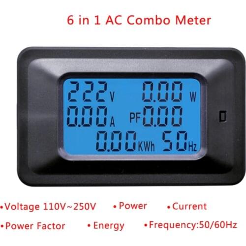 20/100A AC LCD Digital Panel Power Watt Meter Monitor Voltage KWh Voltmeter Ammeter