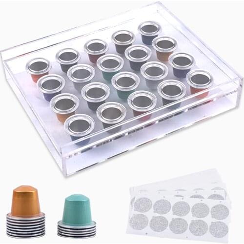 Coffee Capsule For Nespresso Compatible Manual Filling Tool Transparent Acrylic Filler Empty Filling Machine 20Holes