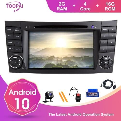 TOOPAI Android 10 Car Radio For Mercedes Benz E-Class W211 E300 CLK W209 CLS W219 Navigation GPS Multimedia Player DVD SWC IPS