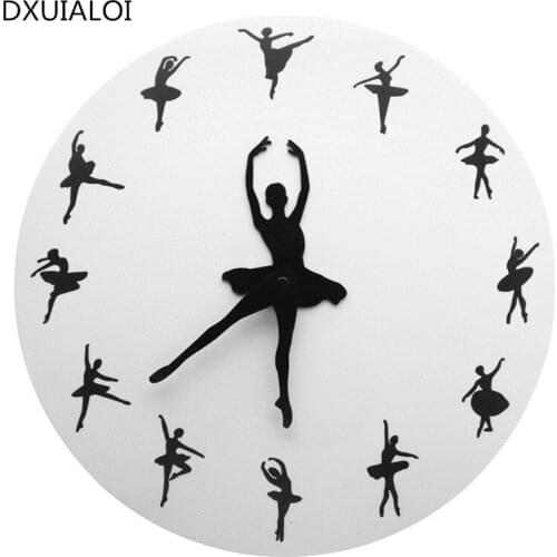 Ballet Wall Clock Time Ballet Dancer Watch Decorative Wall Clock Girl Dance Childrens room decoration Ballet Gift