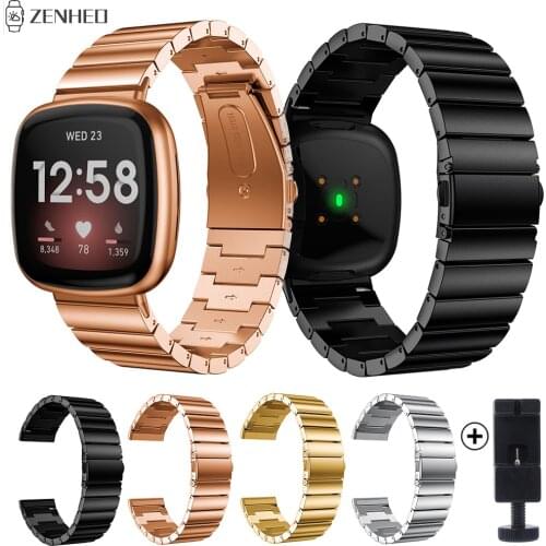 Stainless Steel Watchband For Fitbit Versa 3 Smart Watch Band Replacement Bracelet Strap For Fitbit Sense/Versa 3