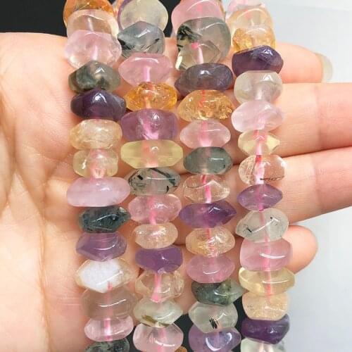 A+ Natural Rhombus Gem Colorful Quartzs Crystal Irregular Loose Spacer Beads For Jewelry Making DIY Bracelet Accessories Pendant