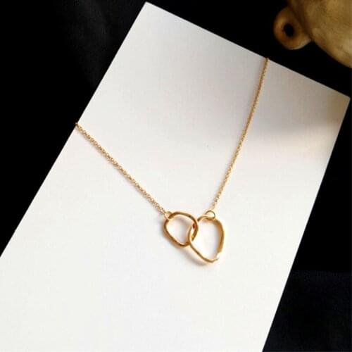Personality Irregular Circle Gold Color Necklace Geometric Clavicle Chain Necklace For Women