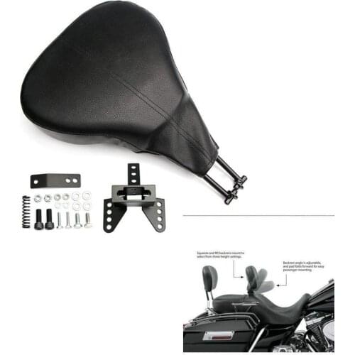 Black Motorcycle Adjustable Driver Rider Backrest Back Rest Sissy Bar for Harley Touring Street Electra Road Glide 1988-2008