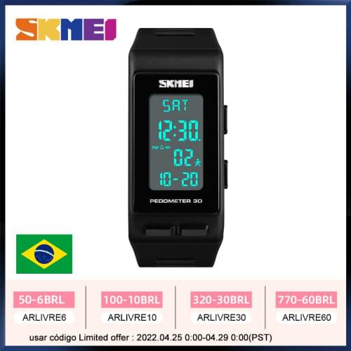 SKMEI Pedometer 3D Men Women Sport Watch Calories Digital Wristwatches For Mens Ladies Fashion Waterproof Bracelet reloj 1363