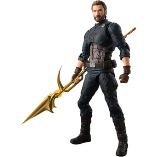 Disney Marvel Legand Anime Action Figure SHF 16cm PVC Captain Anerica Figma Steve Rogers Model Toys For Kid Gift Movable Joints