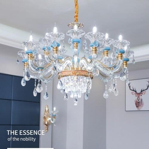 European style simple crystal elbow lamp arm chandelier lamps hotel villa clothing store living room dining room bedroom lights
