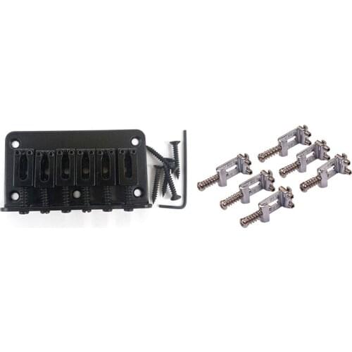 Fixed Bridge 6 Saddle Electric Guitar Top Loading Bridge with Guitar Bridge Saddles