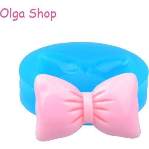 FYL411 44.4mm Big Ribbon Silicone Push Mold - Bow Mold Cupcake Toppers, Fondant Craft, Chocolate, Resin, Jewellery, Icing Mold