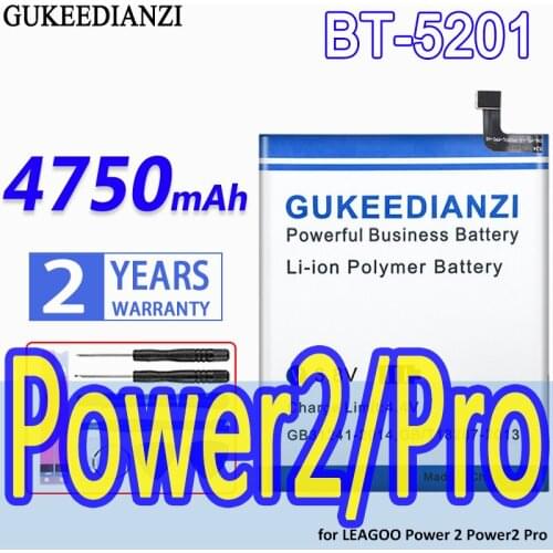 GUKEEDIANZI High Capacity Battery BT-5201 4750mAh for LEAGOO Power 2 Power2 Pro Bateria