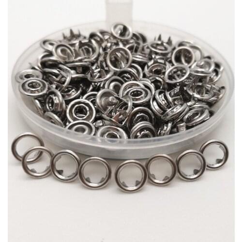 50sets Sliver Metal Prong Snap Buttons Press Studs Fasteners Baby Romper Buckle Button For Clothes Sew 7.2mm/9.5mm/11mm