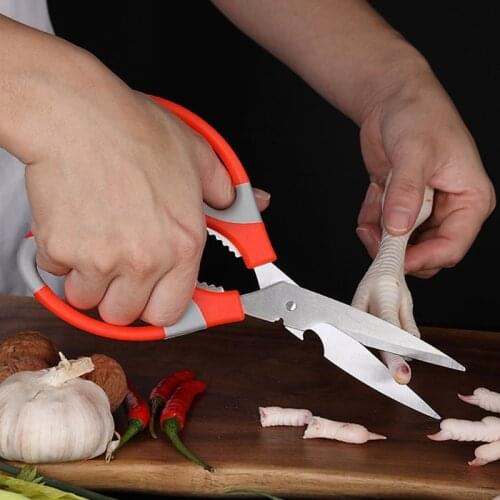 Multifunctional Stainless Steel Household Kitchen Scissors Barbecue Strong Chicken Bone Scissors Food Scissors