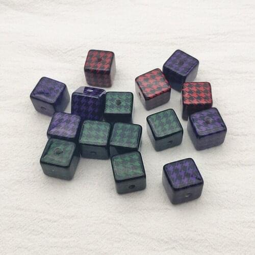 New arrival! Mix color 16mm 50pcs Acrylic Six-sided cube beads for earrings,Earring parts,jewelry findings
