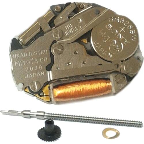 Wholesale 50/pcs. Miyota 2039 Genuine Quartz Watch Movement 3 Hands Battery Stem Included