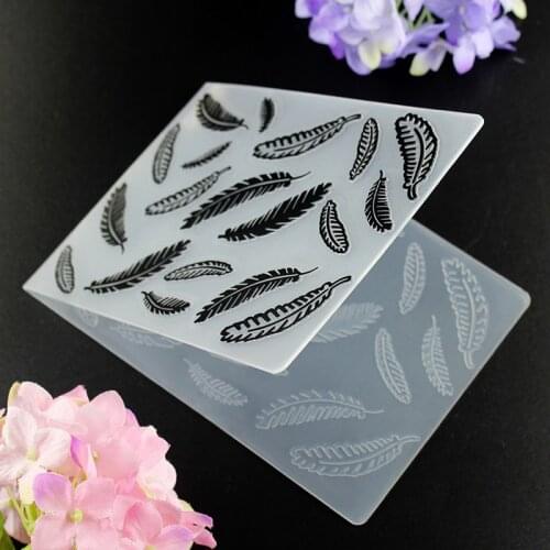 Feather New Plastic Embossing Folders for DIY Scrapbooking Paper Craft/Card Making Decoration Supplies P021