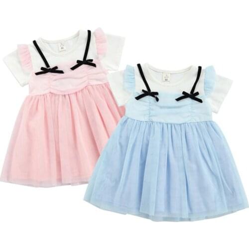 Pudcoco 6-55M Dress Baby Girls Summer Toddler Kids Fashion A-Line O-Neck Short Sleeve Sundress Clothes Outfit