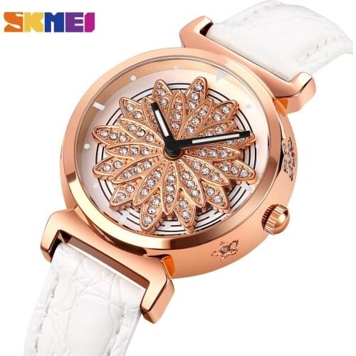 SKMEI Luxury Romantic Style Rhinestone Ladies Quartz Wristwatch Simple Womens Watches Clock reloj mujer Relogio Feminino 1766