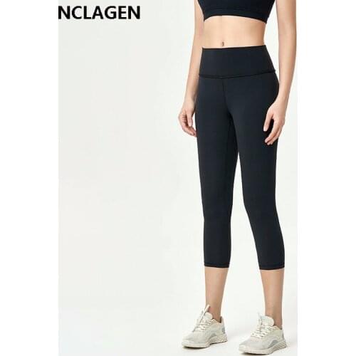 Gym Sport Leggings 3/4 High Waist Yoga Pants Sportswear Elastic Athletic Active Quick Dry Squat Proof Fitness Tights NCLAGEN
