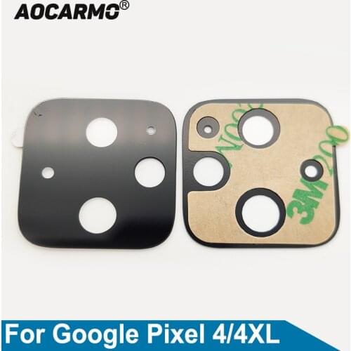Aocarmo For Google Pixel 4 4xl 4XL 5 Rear Back Camera Lens Glass With Adhesive Sticker Replacement Part