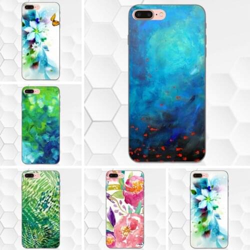 Spring Art Green Blue Watercolor For Galaxy C5 C7 J1 J2 J3 J330 J5 J6 J7 J730 2017 Ace Core Duo Max Mini Plus Prime Pro