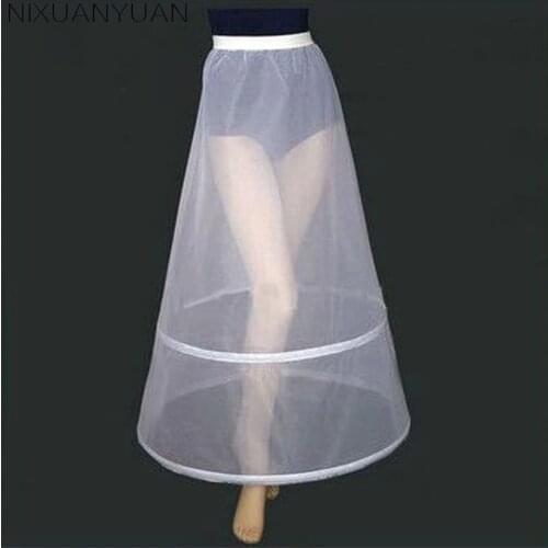 Women White 2 Hoops A-line Wedding Accessories Bridal Crinolines Vestidos De Novia Underskirt Bustle Petticots