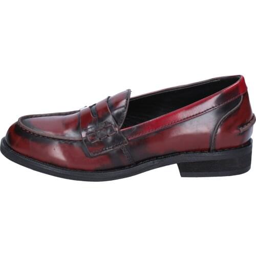 FRANCESCO Milan Womens loafers burgundy leather
