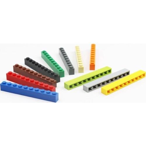 10pcs High Brick 1 X 10 Building Blocks Parts 6111 MOC Truck Kits Material For Kids Creative Gift Compatible with Lego Blocks