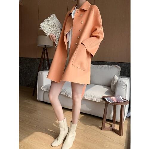 100% Wool Female Jacket Spring Autumn Long Coat Korean Oversized Coats and Jackets Women Fashion 2020 YB-SMN-1992 KJ4061