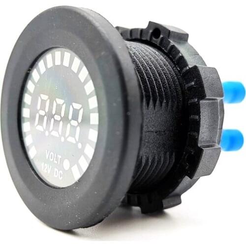 12V Waterproof Screw-on Volt Meter Digital Colorful LED Voltage Gauge for Car Boat