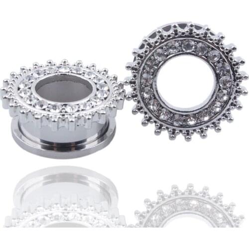 2Colores Ear Plugs Stainless Steel Flesh Tunnel Expander Stretcher Body Tragus Piercing Jewelry1pr Sale