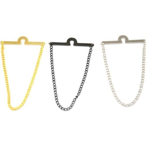 20pcs/lot Tie Chain Copper Plating Tie Collar Chain Suit Tie Tack Chains Men's Jewelry Accessory Mixorder Wholesale