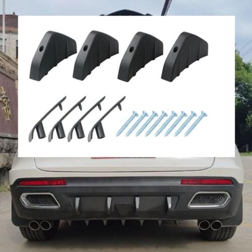 4pc Universal Car SUV Rear Bumper Diffuser Molding Shark Fin Spoiler Protector Cover for Mitsubishi ASX Outlander Lancer