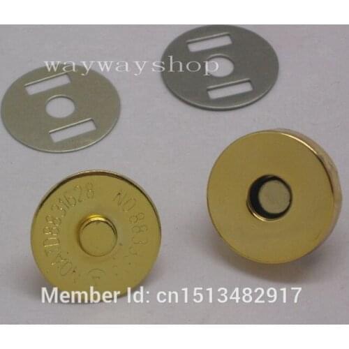 50 Sets 18mm 0.7'' Magnetic Snap purse closures Clasps Gold Button Bag Round
