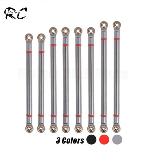 8pcs/set Aluminum Alloy Link Rod Internally Threaded w/ M3 Rod End Set 313mm Wheelbase for 1/10 RC Crawler Axial SCX10 RGT 86100