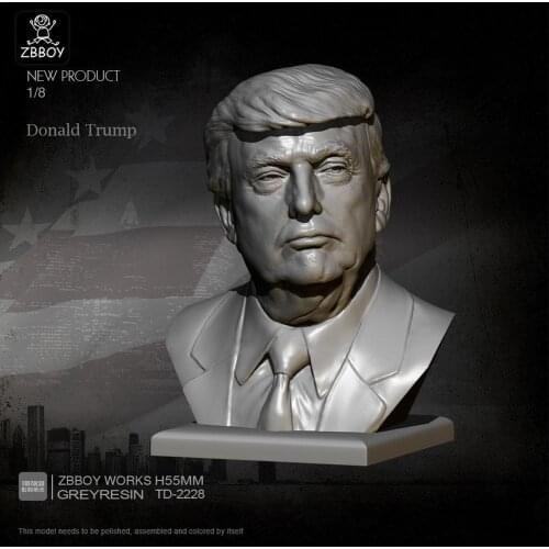 America President Donald Trump Figure Model Self-assembled Td-2228 H55mm Epoxy Resin Bust Kits Home Decoration Accessories New